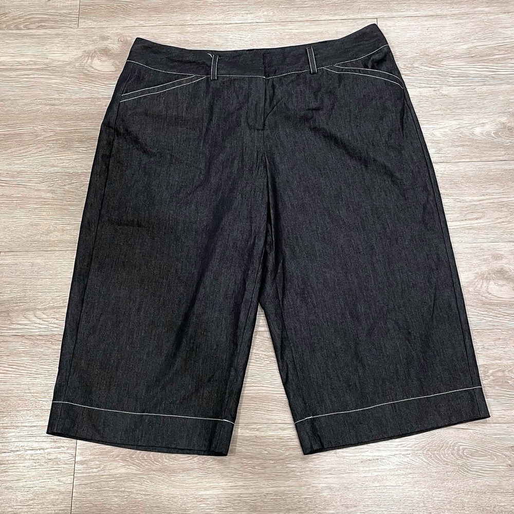 Studio 1940 Womens Gaucho Pants Boho Chic Wide Leg Y2K Demin Black Size 16W